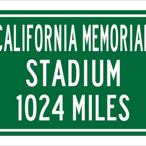 Custom College Highway Distance Sign to California Memorial Stadium | Home of the Berkeley Golden Bears | Golden Bears Football