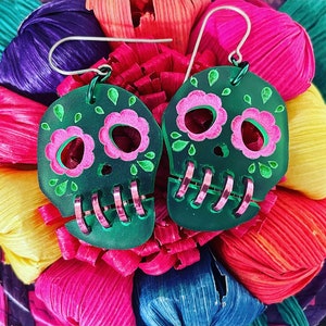 Sugar Skull Earrings (hand painted)