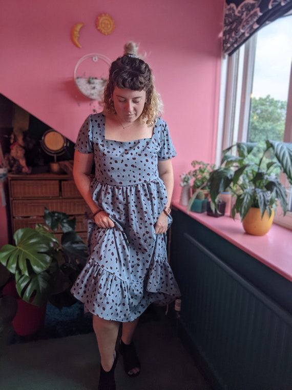 Penny Blue Spot Smock Dress