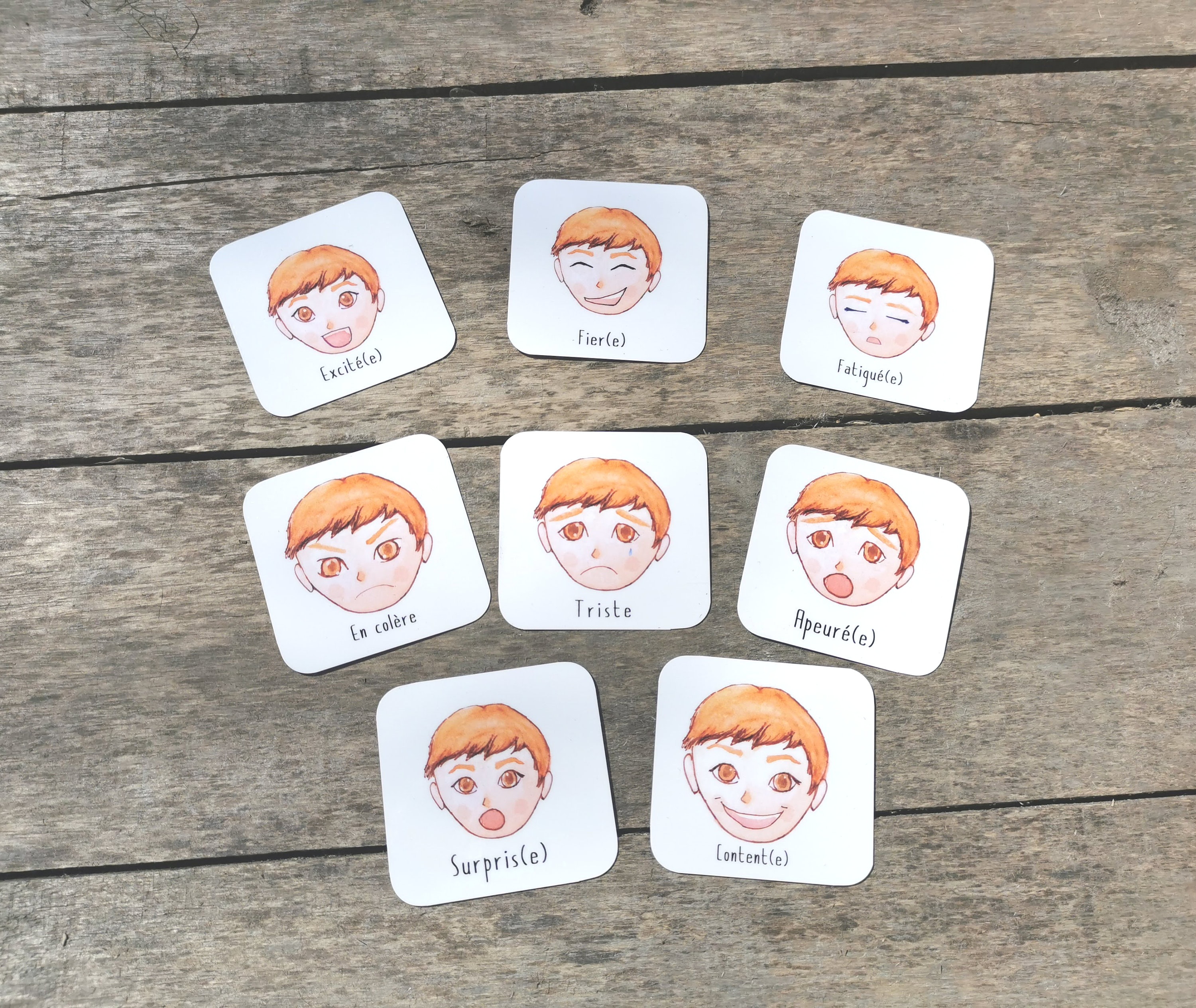 Cuadro de sentimientos emociones cartas juego para niños ...