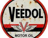 Vintage Style quot Veedol Motor Oil quot Advertising Metal Sign