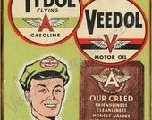 Vintage Style quot Tydol Veedol Motor Oil quot Advertising Metal Sign