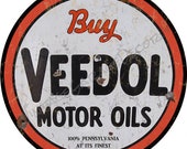 Vintage Style quot Veedol Motor Oil quot Advertising Metal Sign