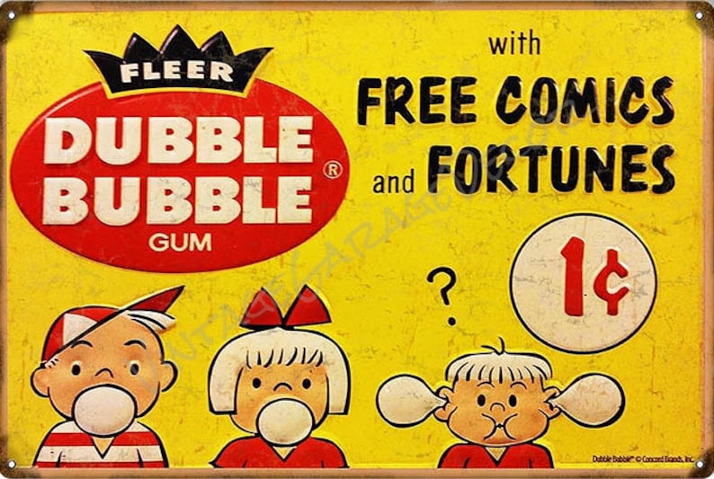Reproduction of a Dubble Bubble Gum with Free Comics Etsy