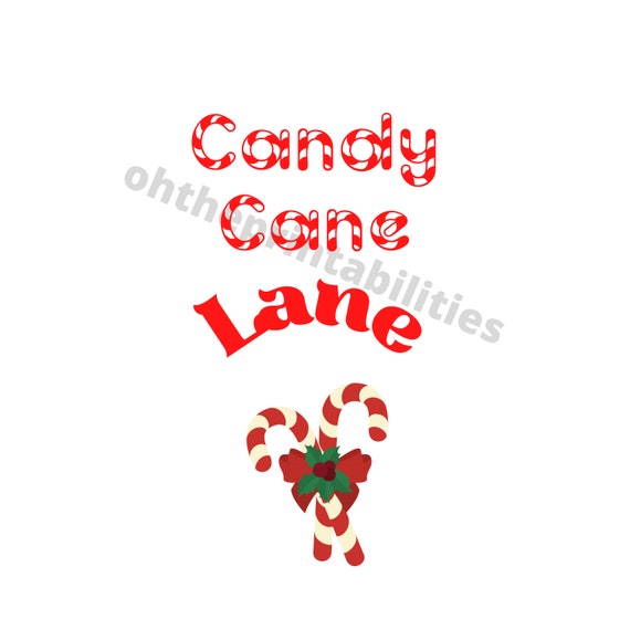 Candy Cane Lane SVG PNG Cut File for Cricut Silhouette Cutting | Etsy