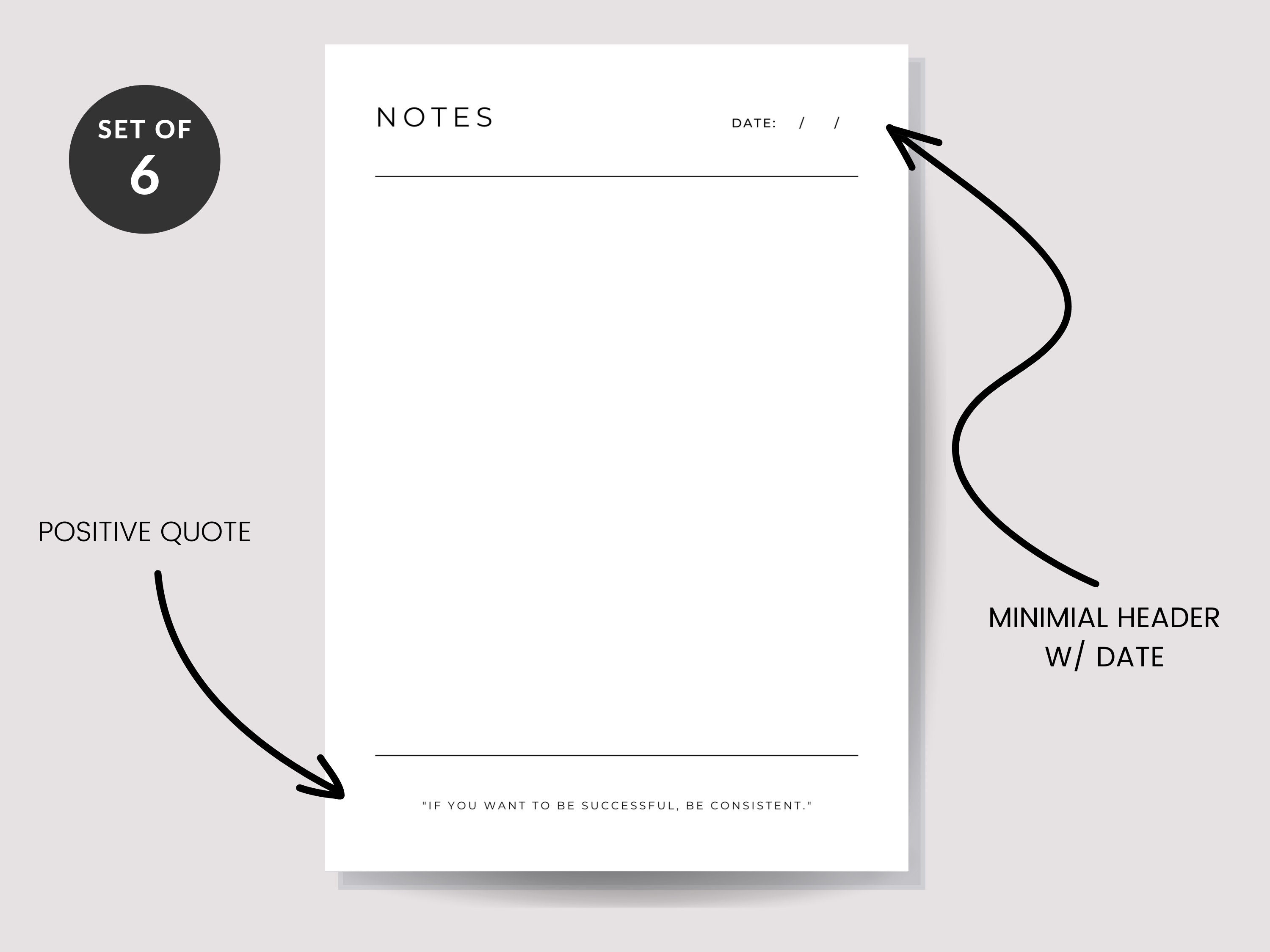 Printable Note Pages Digital Planner Paper Lined Dotted - Etsy Canada
