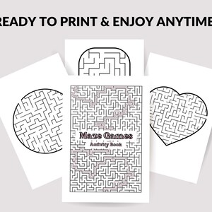 Maze Activity Bundle Printable Activity Sheet Book Digital Puzzle Pages Game Sheet eBook Instant Download PDF Print A5 A4 Letter image 2