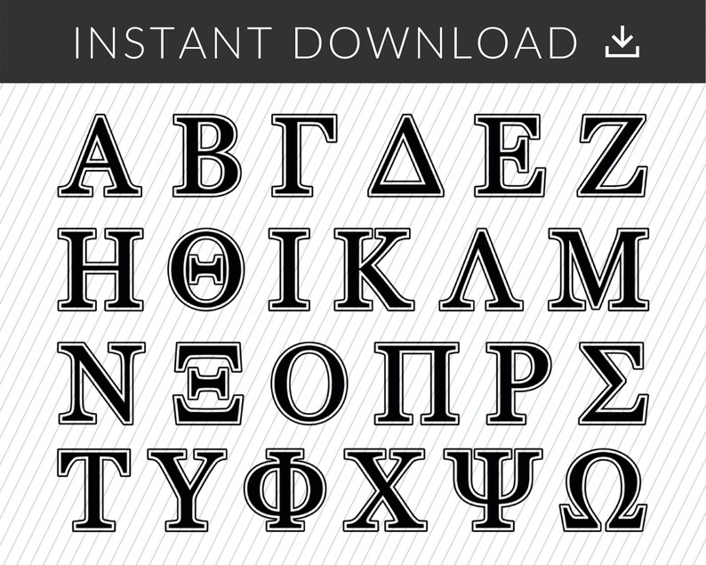 Greek Letters SVG Font Greek Alphabet Digital File Etsy Canada
