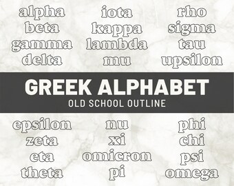 Greek Alphabet Words SVG | Sorority Letters Digital File | DIY Big Little Gifts Shirts | Greek Life Printable Clipart Png | Dxf Eps Cut File