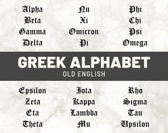 Greek Alphabet Words SVG | Sorority Letters Digital File | DIY Big Little Gifts Shirts | Greek Life Printable Clipart Png | Dxf Eps Cut File