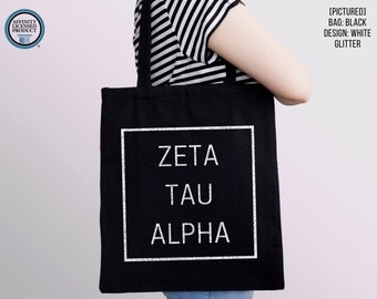 Sorority Tote Bag | Greek Letters Canvas Bag | Custom Sorority Name | Greek Life Tote | Bid Day Party | Big Little Reveal | Sorority Gifts