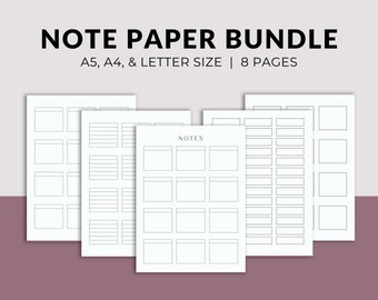 college student planner pdf Printable Note Pages | Digital Planner Paper | Graphic Organizer Sheet PDF | Student Notes Page | Notebook Journal Sheets | A5 A4 US Letter