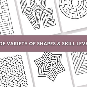 Maze Activity Bundle Printable Activity Sheet Book Digital Puzzle Pages Game Sheet eBook Instant Download PDF Print A5 A4 Letter image 6