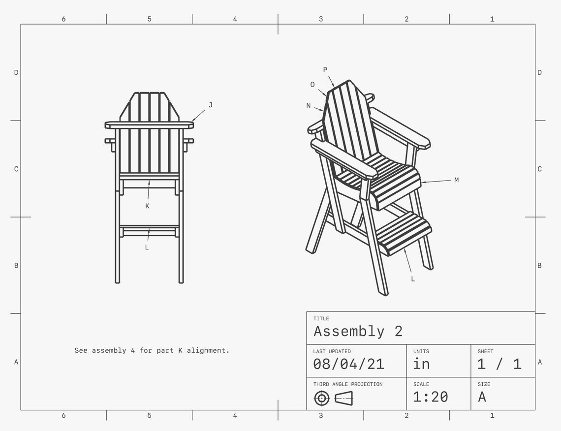 Tall Adirondack Chair Plans PDF and OBJ Files - Etsy