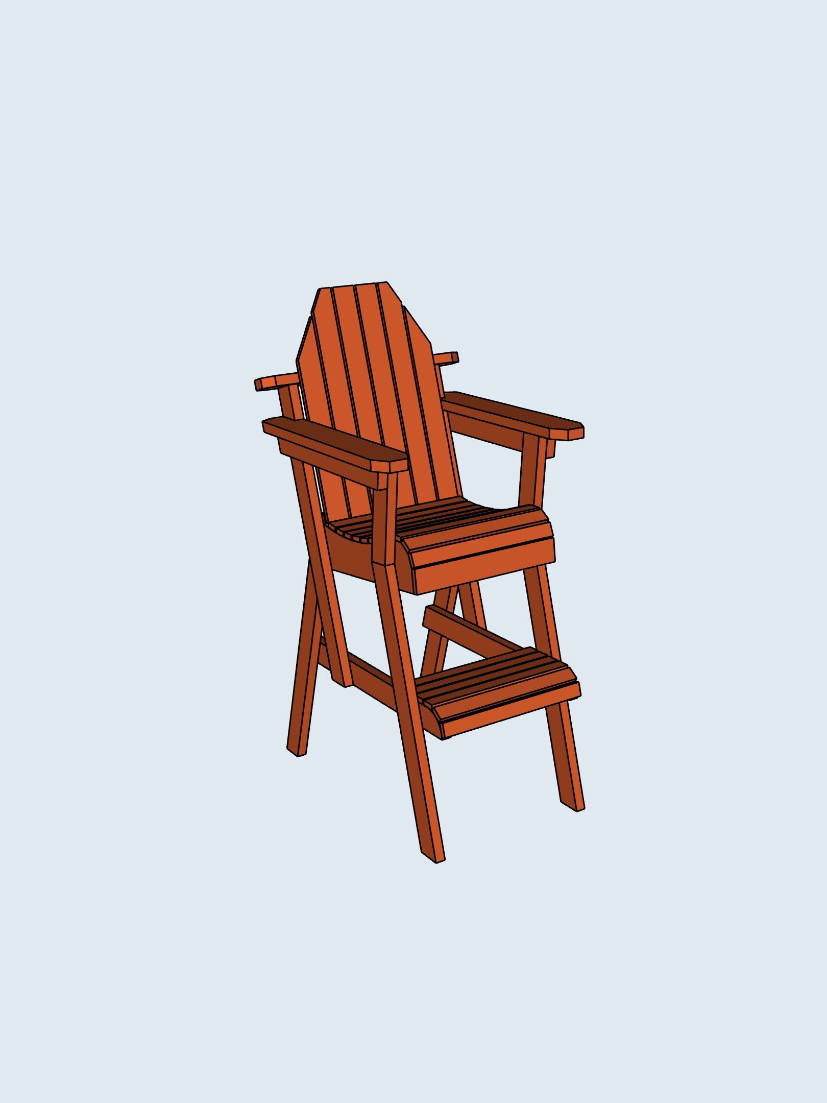 Tall Adirondack Chair Plans PDF and OBJ Files - Etsy