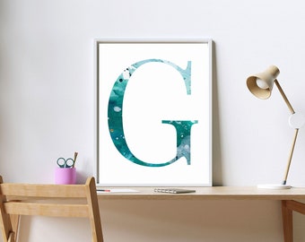 Letter "E" poster print, INSTANT ART, Name Initial art, ABC prints, digital letter print, Office Art, kids room decor, personalized art