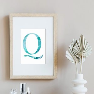 Letter &quot;Q&quot; poster print, INSTANT ART, Name Initial art, Q Name artwork, letter Q sign, Nursery art, kids room decor, personalized art