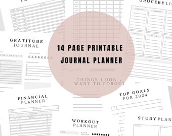 Productivity Planner Printable, Ultimate Life Journal, Daily Productivity PDF, Digital Planner for Adults, Goal Tracking, Meal Planning PDF