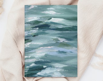 Ocean Hardcover Journal, for her, hardcover diary, gift art, valentines gift birthday, lined pages, aesthetic notebook, Nature lover gift