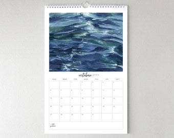 2024 Wall Calendar, Monthly Calendar, Art Calendar For Hanging, Original Paintings by Kendra Castillo, Office, Kitchen, Landscape Wall Art