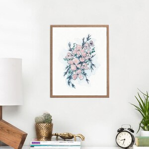 Stampa artistica ad acquerello con download immediato, stampa artistica floreale ad acquerello, opera d&#39;arte floreale da parete, arredamento per cameretta, cameretta per bambine