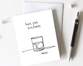 Printable Birthday Card, Hope your birthday Rocks, whiskey card, Old Fashion Card, minimalist card, simple card, last minute card