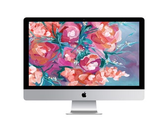 Desktop Wallpaper for Computer, INSTANT DOWNLOAD, Screensaver, Desktop Background, Abstract Flower Background, spring art background