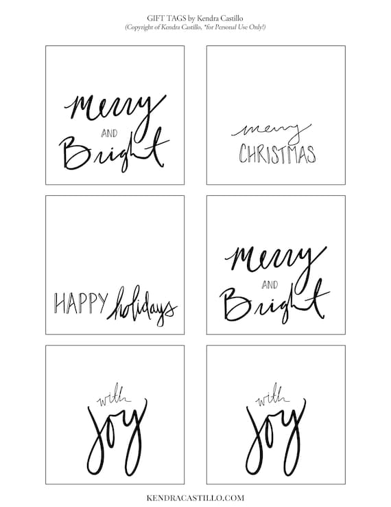 CHRISTMAS GIFT TAGS BLACK W/WHITE CHRISTMAS GIFT TAGS BLACK W/WHITE