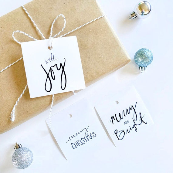 CHRISTMAS GIFT TAGS BLACK W/WHITE CHRISTMAS GIFT TAGS BLACK W/WHITE