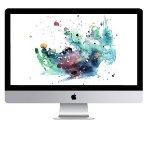 Desktop Wallpaper for Computer, INSTANT DOWNLOAD, Screensaver, Desktop Background, Abstract Background, Abstract artwork, Teal, blue, yellow