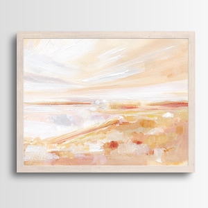 Quiet Escape | Minimal Soft Landscape Print, original acrylic painting by Kendra Castillo