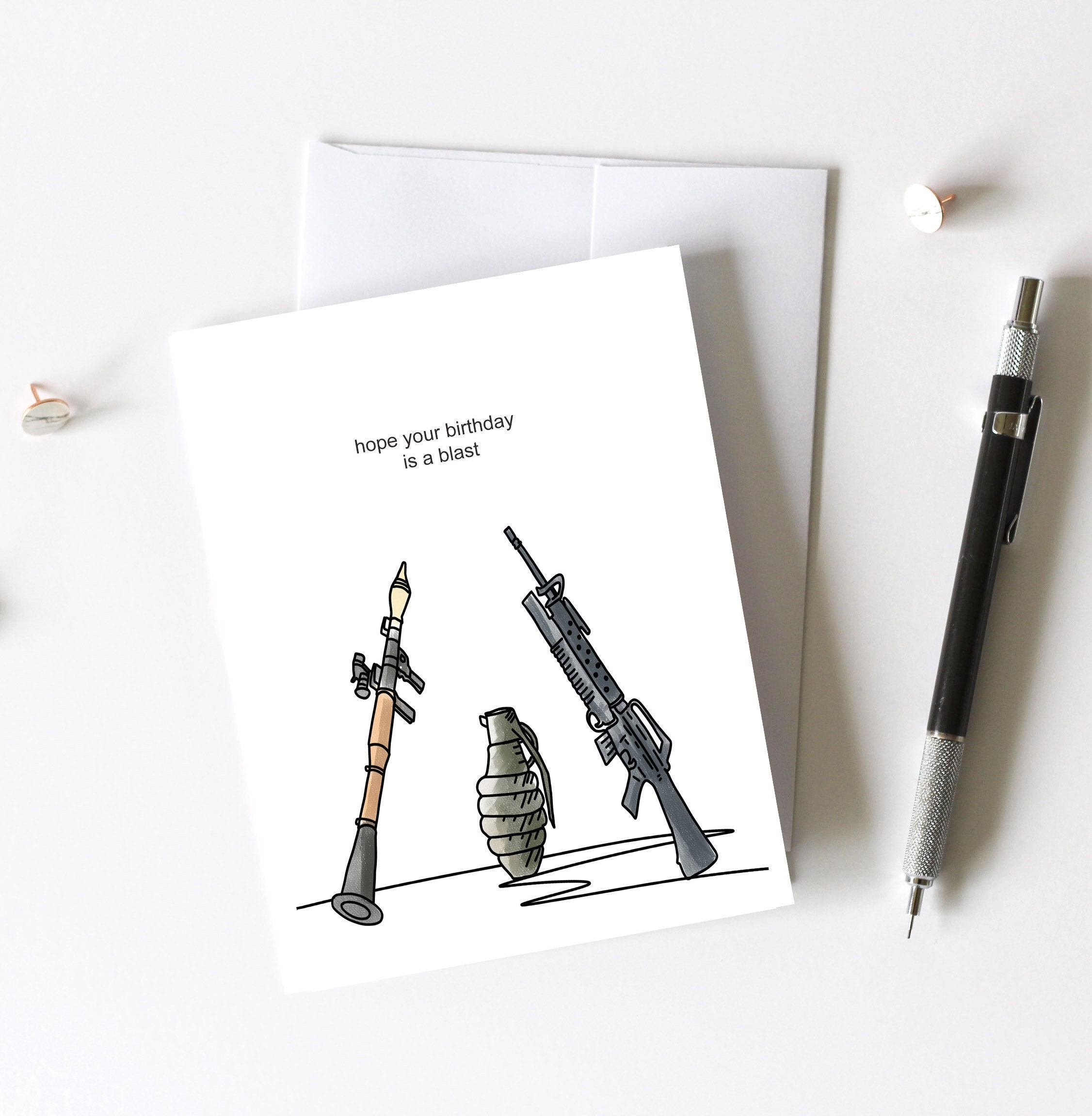 EDP445 Finger Guns | Greeting Card