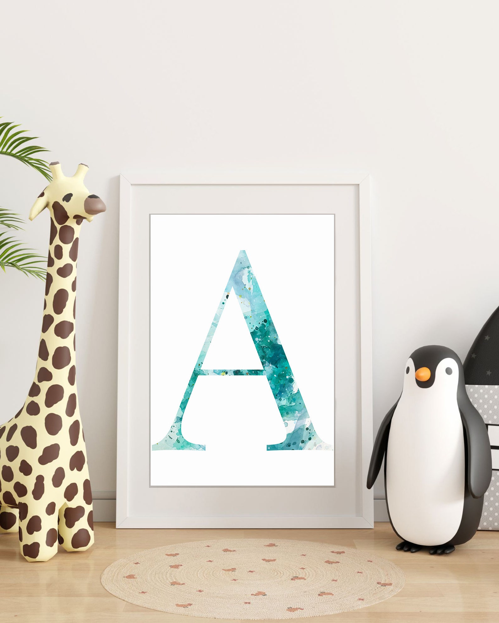 Personalized Initial Wall Art, LETTER A Name Print, Modern Uppercase ...