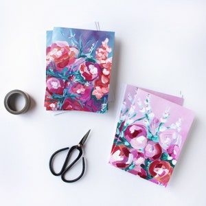 Botanical Assorted Card Set, Colorful Cards, Mothers Day Gift, Notecard Set of 4, Modern Card Set, Blank Cards, Thanks Carding, Birthday