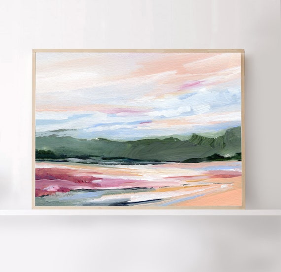 Abstract Landscape Painting Fine Art Print Horizontal Etsy