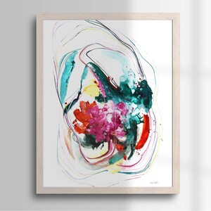 Bold Colorful Wall Art, Abstract Modern Painting, Living Room Print, Fun Office Decor, Vibrant Wall Art, Bright Painting, Statement Print