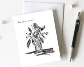 Thank You Card, PRINTABLE, Minimalist Card, Tulips, Floral Card, Thank You So Much, Teacher Card, Flower Card, Bouquet Flower Card, For Her