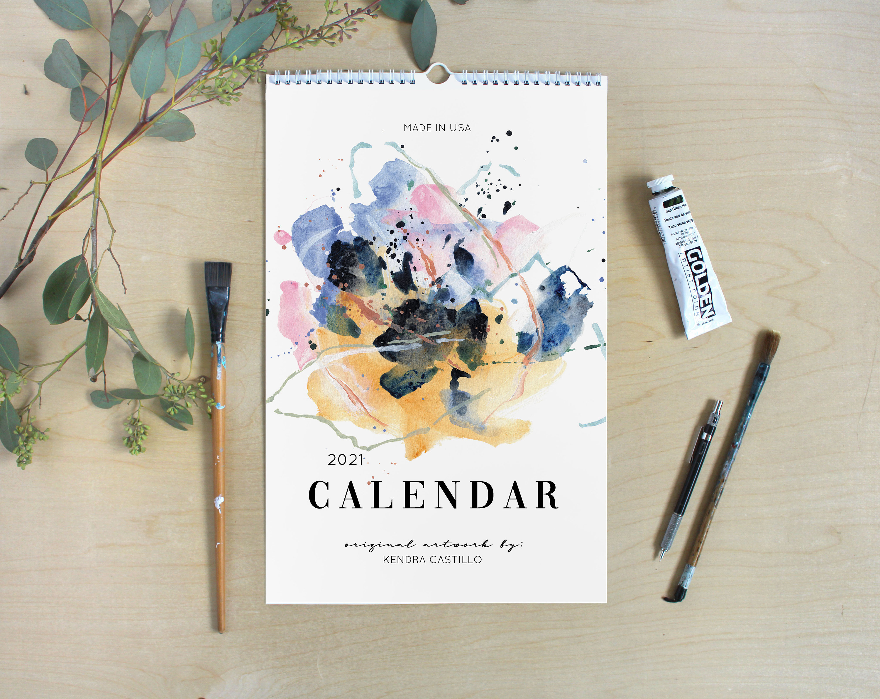 2021 Art Calendar 11x17 Art by Kendra Castillo Wall Etsy