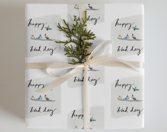 happy BIRD day wrapping paper, funny birthday gift wrap, birthday birds, kids gift wrap, cute wrapping paper, for her, for him, bird lover