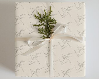Pretty Minimalist Leaf Wrapping Paper