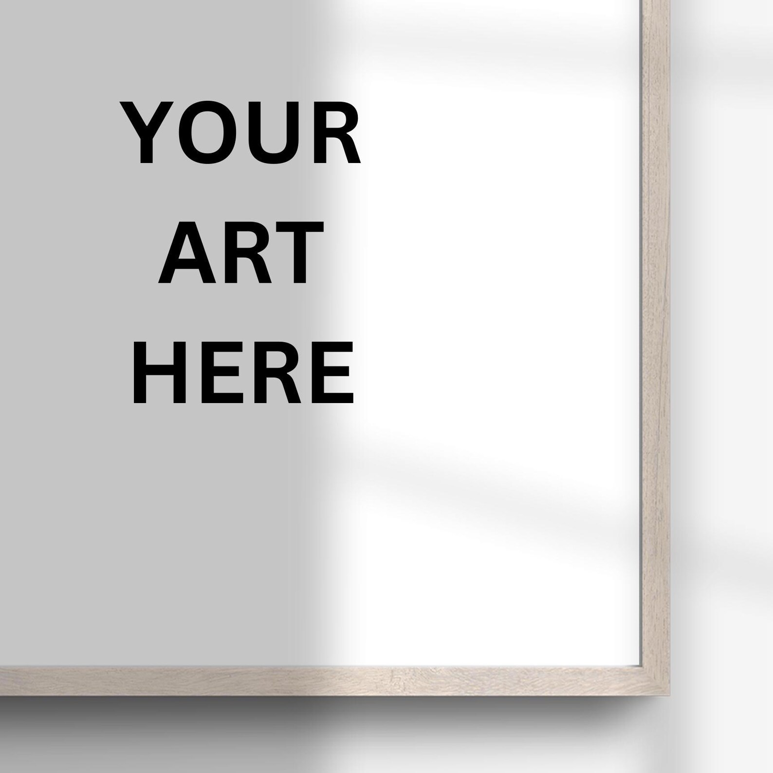 Square Wooden Art Frame Mockup, Shadow Overlay, PSD Mock Up, Minimalist ...