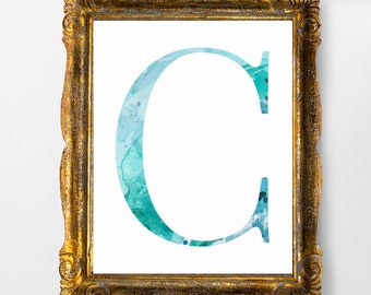 C Poster Print, Modern Initial C, Alphabet Letter, Nursery Print, Letter Monogram, Family Name Letter,Nursery Wall Art, Modern Nursery Decor