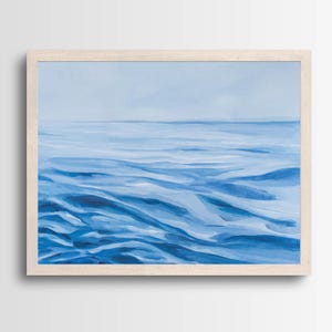 Blue Ocean Water Print | Minimal Coastal Wall Art | Fine Art Print for Calm Modern Homes | Print based off original art by Kendra Castillo