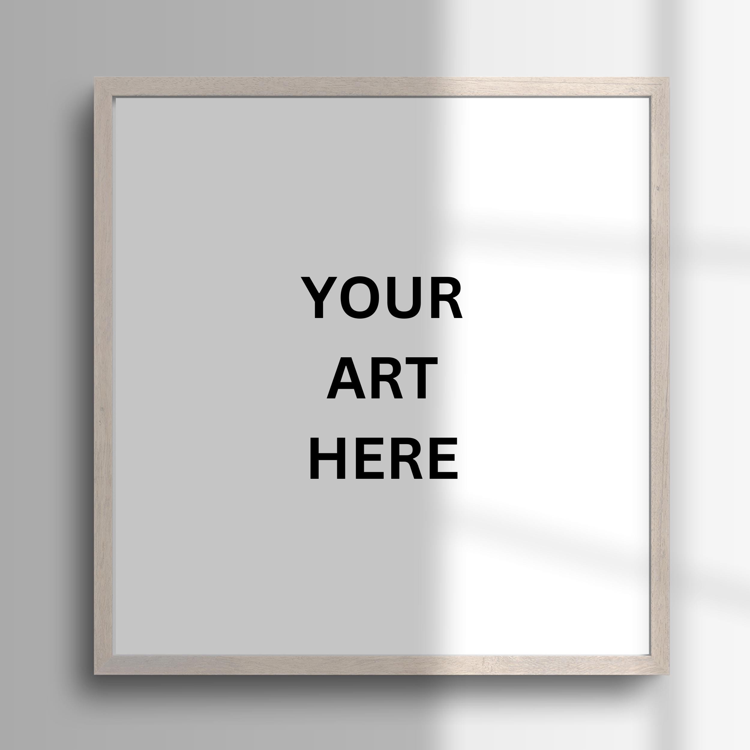 Square Wooden Art Frame Mockup, Shadow Overlay, PSD Mock Up, Minimalist ...