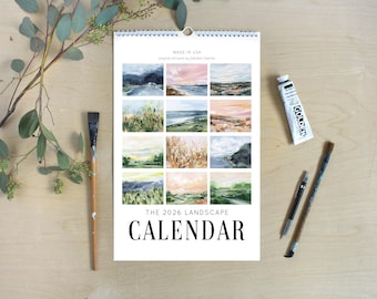 2026 Landscape Calendar Wall Calendar, Monthly Art Calendar, gift under 50, Landscape Calendar, Kitchen, Office, Cute Gift