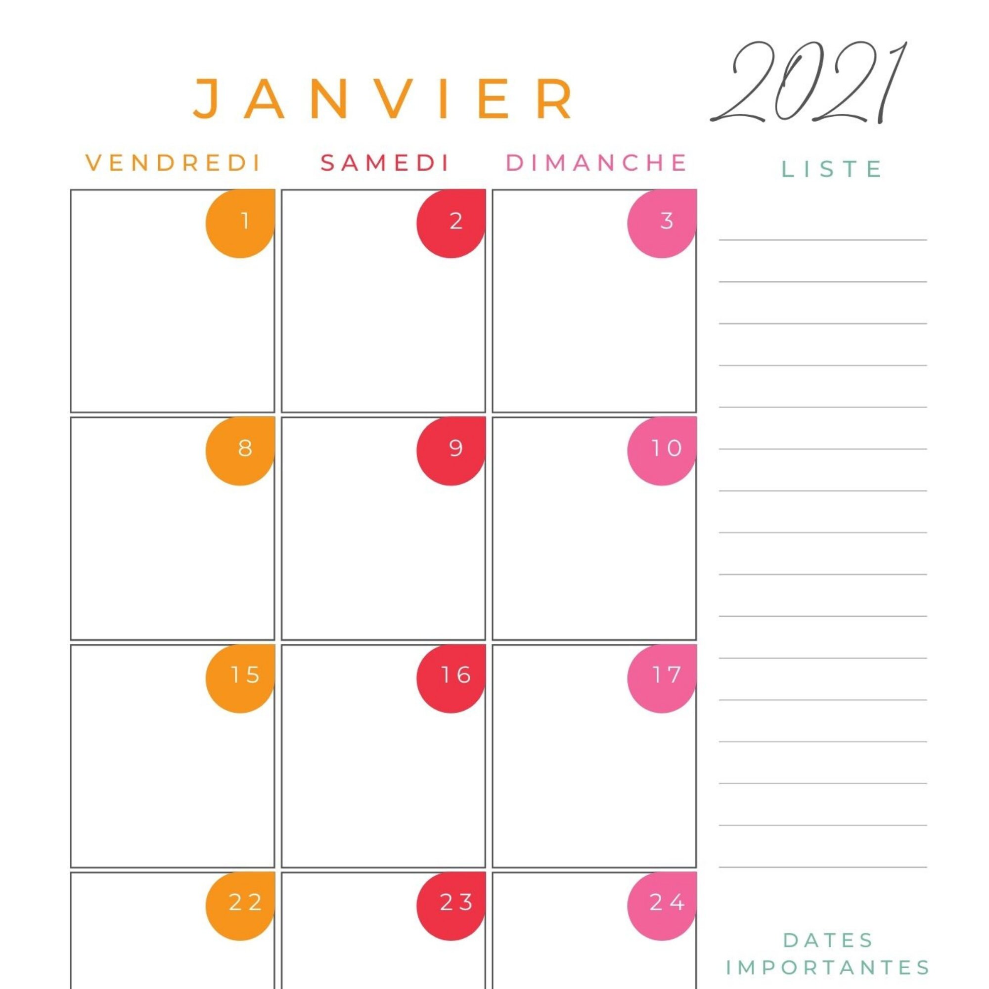 Calendrier Mensuel 2021 à Imprimer Calendrier mensuel 2021 à imprimer au format A4 et A5 | Etsy