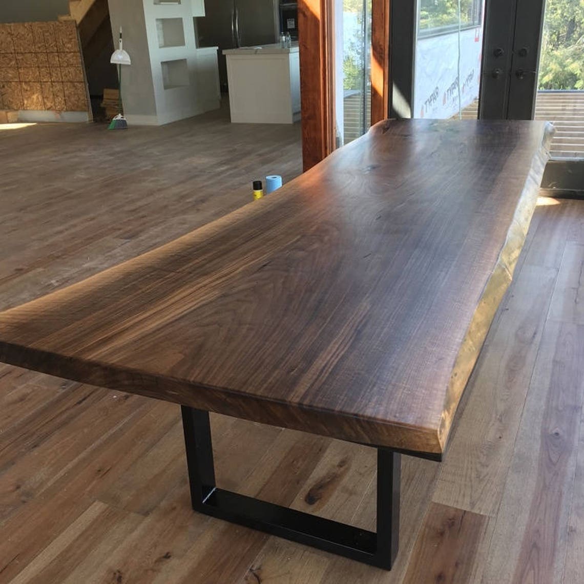 Live Edge Black Walnut Bookmatched Slab Harvest Table Etsy Canada