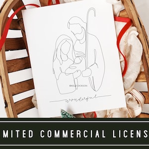 Commercial License for Nativity Line Drawing UP TO 250