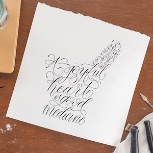 Mortier et pilon Pharmacie Calligraphie Proverbes