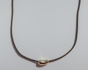 Gold Pebble Cord Necklace